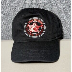True Religion Hat Buddha Foil Adjustable Cap Black & Red One Size Brand New
